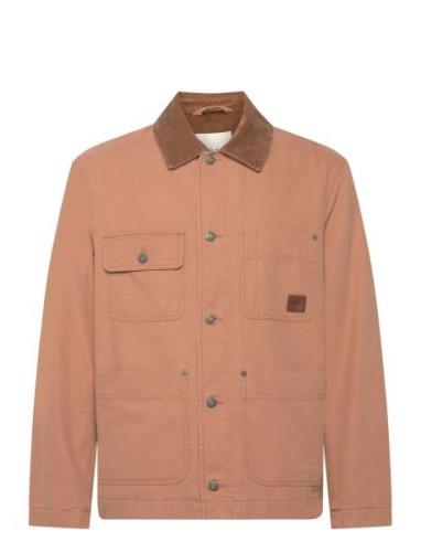 Cotton Work Jacket Tunn Jacka Orange GANT