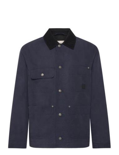 Cotton Work Jacket Tunn Jacka Navy GANT