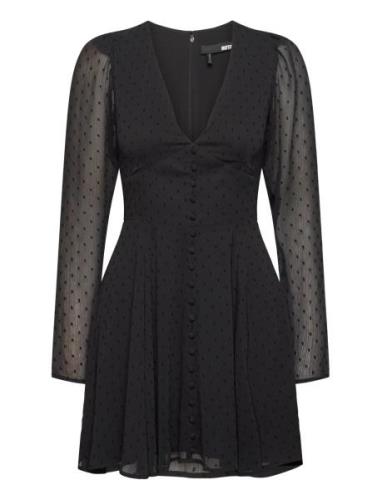 Long Sleeve Mini Dress Kort Klänning Black ROTATE Birger Christensen