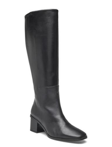 Heel Knee Boot 50 W/Ml Lth Höga Stövlar Black Calvin Klein