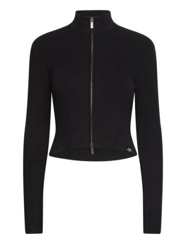 East Helena Rib Zip-Through W Tops Knitwear Jumpers Black Dickies