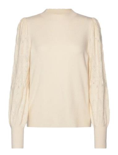 Vmmlim Ls Highneck Pullover Ga Tops Knitwear Jumpers Cream Vero Moda M...