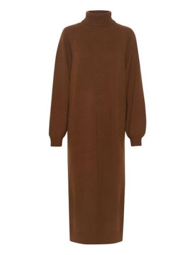 Manzigz Ls Dress Knälång Klänning Brown Gestuz