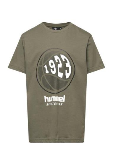 Hmlleo T-Shirt S/S Sport T-shirts Short-sleeved Khaki Green Hummel