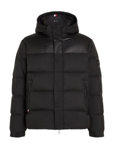 Mix Down Hooded Puffer Jacket Fodrad Jacka Black Tommy Hilfiger