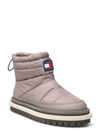 Tjw Padded Flat Boot Wl Shoes Wintershoes Grey Tommy Hilfiger