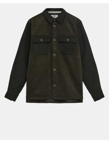 Akoscar Cord Mix Overshirt Tunn Jacka Khaki Green Anerkjendt