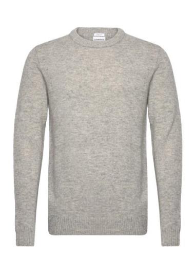 Lambswool O-Neck Knit Tops Knitwear Round Necks Grey Lindbergh