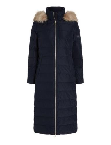 Heritage Down Tyra Maxi With Fur Fodrad Rock Navy Tommy Hilfiger