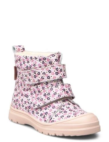 Boots - Flat - With Velcro Vinterkängor Med Kardborreband Pink ANGULUS