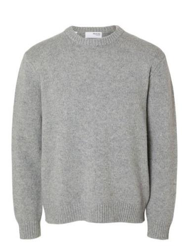 Selected Homme Slhcody Ls Knit Relaxed Crew Neck Noos Grå