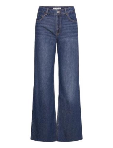 Danila Medium-Rise Wideleg Jeans Bottoms Jeans Wide Blue Mango