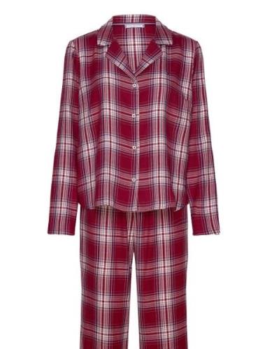 Ls Flnl Shirt Pj Set Pyjamas Red Tommy Hilfiger