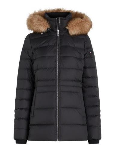 Tyra Down Jacket With Fur Fodrad Jacka Black Tommy Hilfiger