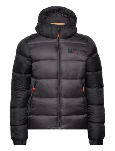 Hood Colour Block Sport Puffer Fodrad Jacka Black Superdry