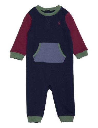 Color-Blocked Fleece Coverall Långärmad Bodysuit Navy Ralph Lauren Bab...