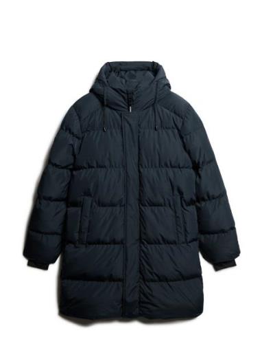 Hooded Sports Puffer Mid Jkt Yllerock Rock Navy Superdry