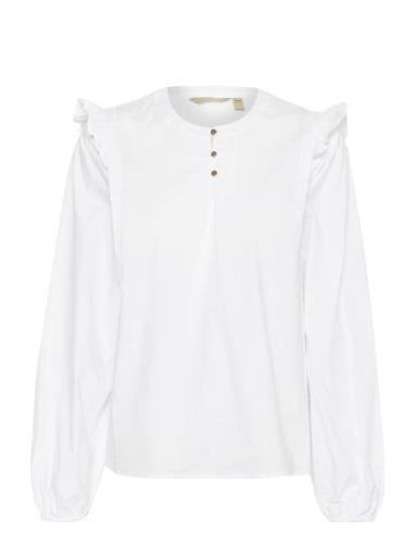 Cuenso Blouse Tops Blouses Long-sleeved White Culture