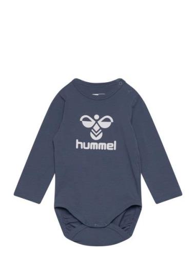 Hmlflips Body L/S Långärmad Bodysuit Blue Hummel