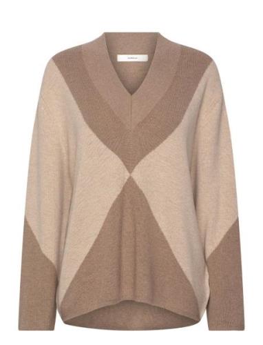 Rudiiw Intarsia Pullover Tops Knitwear Jumpers Beige InWear