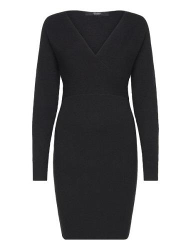 Vmmhollyrem Ls V-Neck Dress Ga Noos Knälång Klänning Black Vero Moda M...