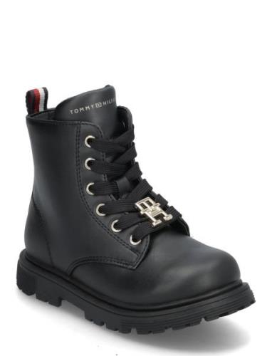 Tommy Hilfiger Lace-Up Ankle Boots Känga Stövel Black Tommy Hilfiger