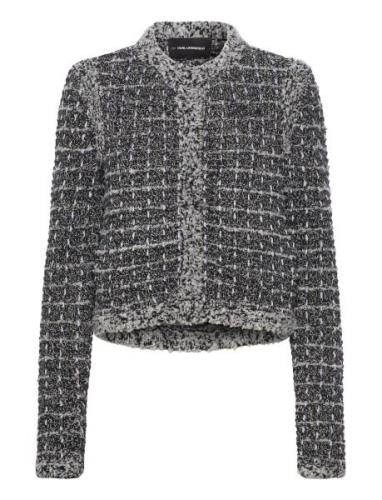 Boucle Cardigan Tops Knitwear Cardigans Grey Karl Lagerfeld