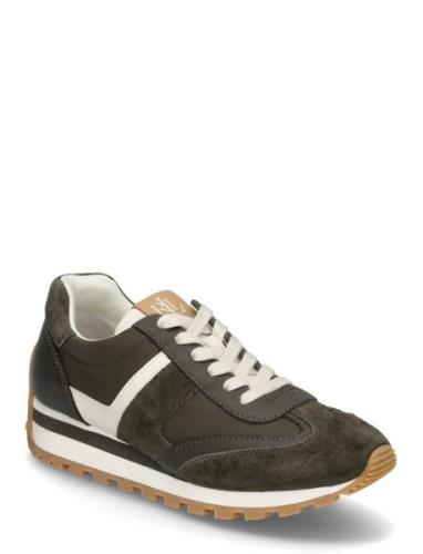 Dani Suede & Leather Sneaker Låga Sneakers Green Lauren Ralph Lauren