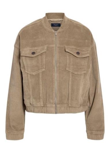 Nmcord Jade L/S Bomber Corduroy Jacket Bomberjacka Beige NOISY MAY