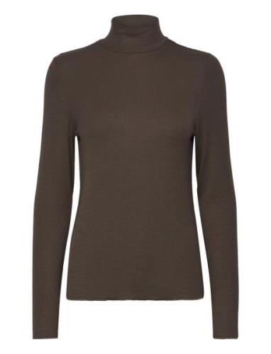 Lr-Ika Tops T-shirts & Tops Long-sleeved Brown Levete Room