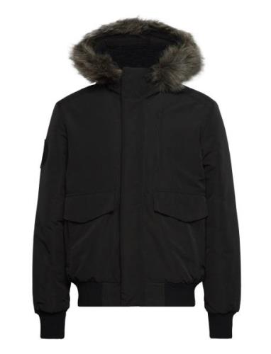 Everest Hooded Puffer Bomber Bomberjacka Jacka Black Superdry