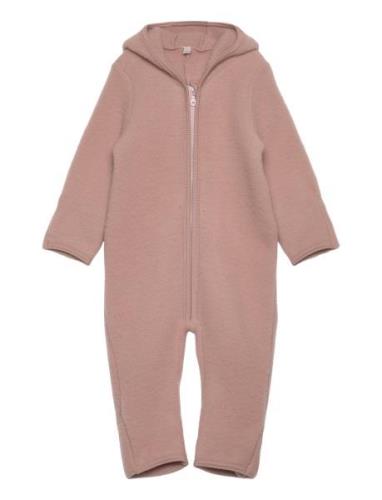 Huttelihut Pram Suit Wool Fleece Rosa