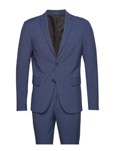 Plain Mens Suit Kostym Blue Lindbergh