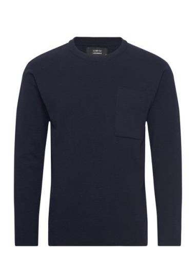 Christian Knit Tops Knitwear Round Necks Navy Clean Cut Copenhagen