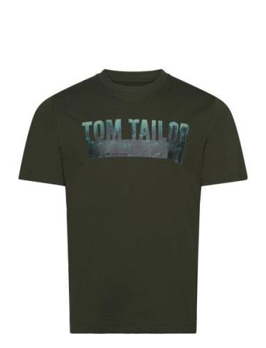 Tom Tailor Photo Print T-Shirt Khaki Green