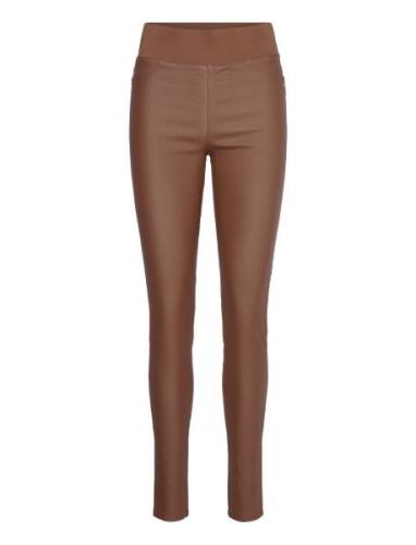 Fqshantal-Pa-Cooper Bottoms Trousers Leather Leggings-Byxor Brown FREE...