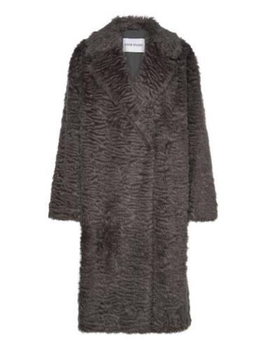 Nicole Coat Outerwear Faux Fur Grey Stand Studio