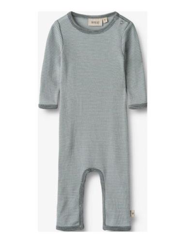 Wool Jumpsuit L/S Haven Långärmad Bodysuit Blue Wheat