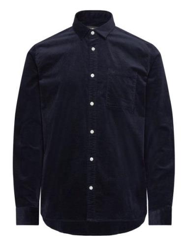 Jeppe Corduroy Shirt Tops Shirts Casual Navy Clean Cut Copenhagen