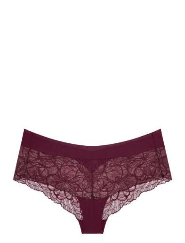 Body Make-Up Illusion Lace Shorty Trosa Brief Tanga Burgundy Triumph