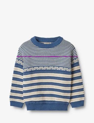 Knit Pullover Janus Tops Knitwear Pullovers Blue Wheat