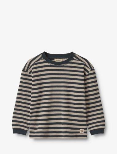 T-Shirt L/S Frans Tops T-shirts Long-sleeved T-shirts Navy Wheat