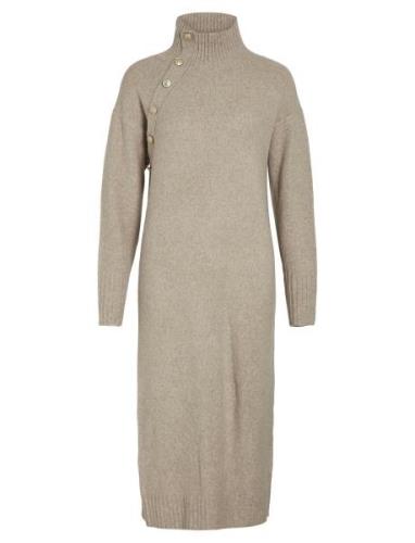 Vijulle L/S Highneck Midi Knit Dress/Ka Maxiklänning Festklänning Brow...