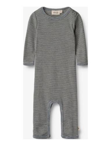 Wool Jumpsuit L/S Haven Långärmad Bodysuit Navy Wheat