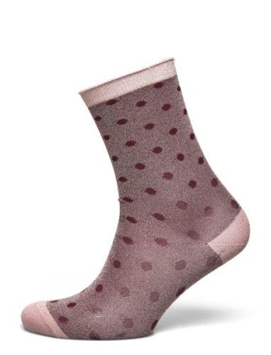 Donna Glitter Socks Lingerie Socks Regular Socks Pink Mp Denmark