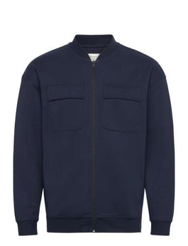 Relaxed Sweat Bomberjacket Bomberjacka Jacka Navy Tom Tailor