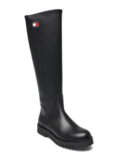 Tjw Long Shaft Boot Höga Stövlar Black Tommy Hilfiger