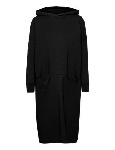 Giant Hoodie Dress Knälång Klänning Black Papu