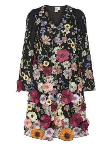 Yasflowering Ls Dress - D2D Kort Klänning Black YAS