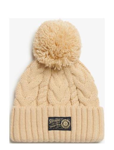 Chunky Cable Beanie Accessories Headwear Beanies Cream Superdry